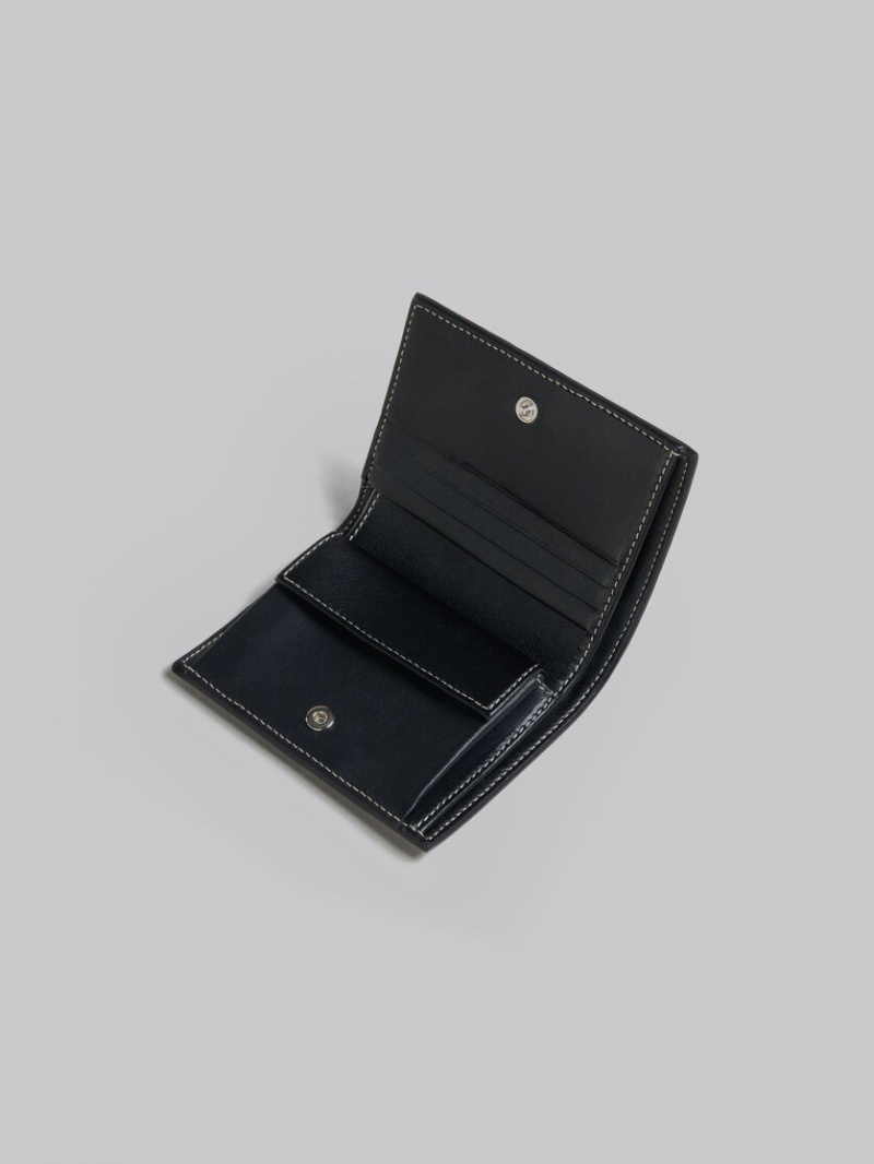 Marni Läder Bifold Card Case Svarta | SEXBR92497