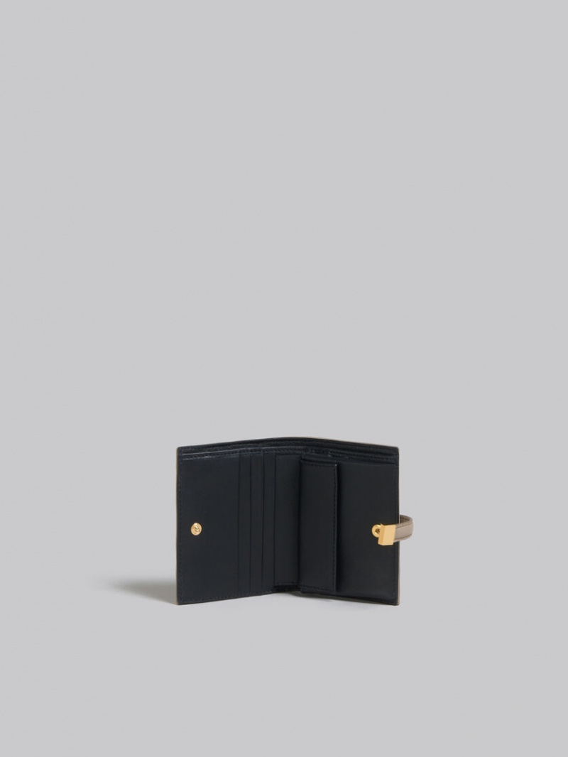 Marni Läder Bifold Prisma Wallet Beige | SEZPD61465