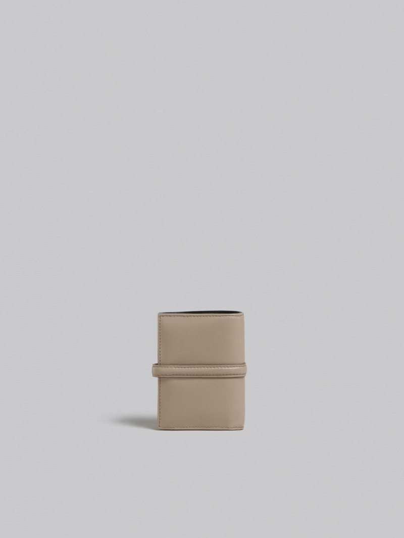 Marni Läder Bifold Prisma Wallet Beige | SEZPD61465