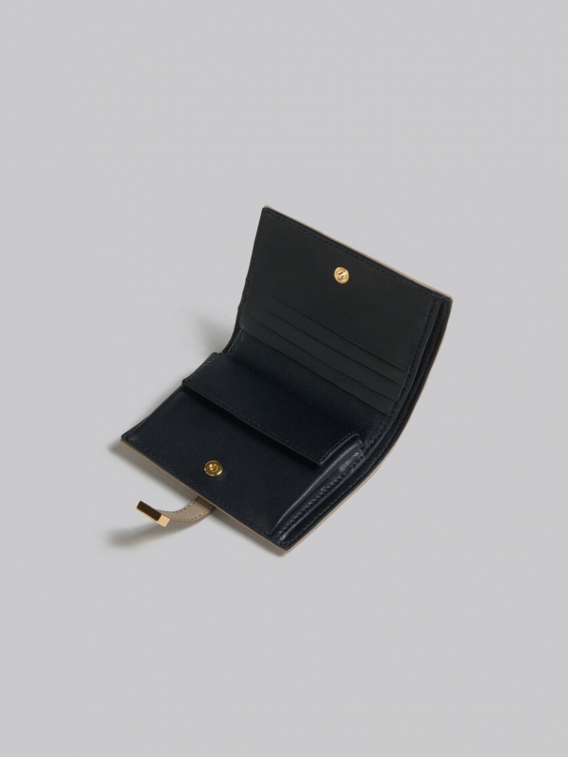 Marni Läder Bifold Prisma Wallet Beige | SEZPD61465