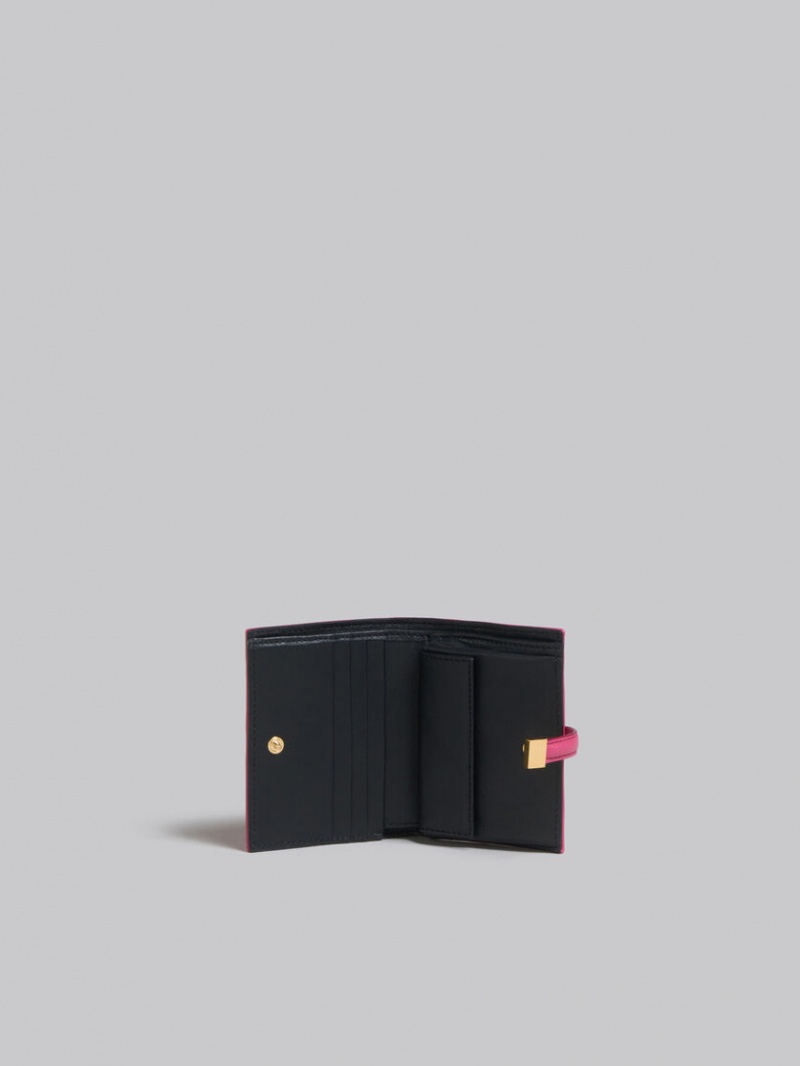 Marni Läder Bifold Prisma Wallet Rosa | LSESX57744