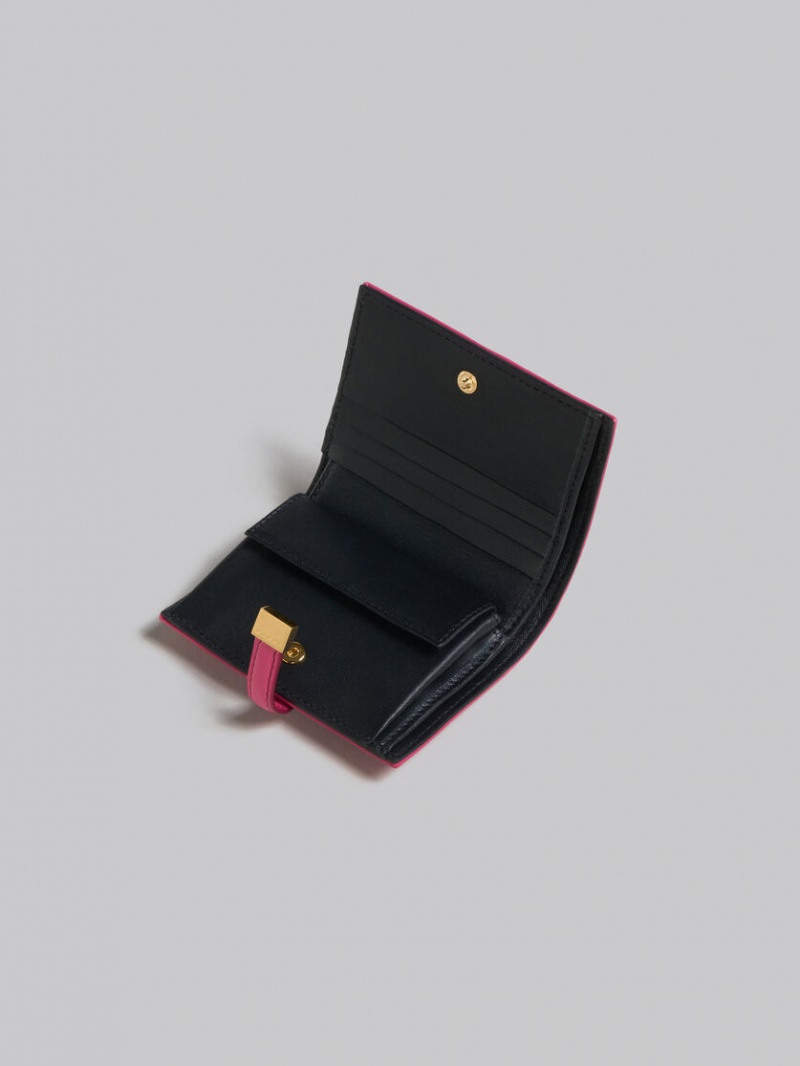 Marni Läder Bifold Prisma Wallet Rosa | LSESX57744