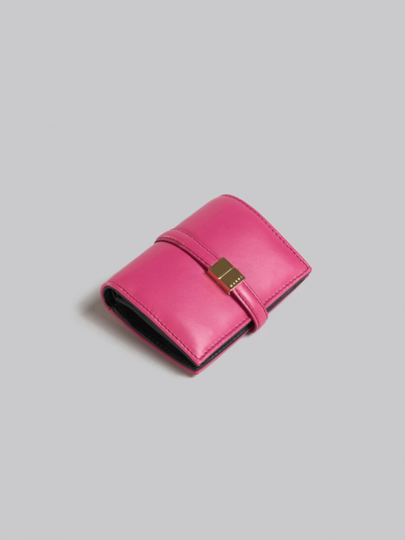 Marni Läder Bifold Prisma Wallet Rosa | LSESX57744