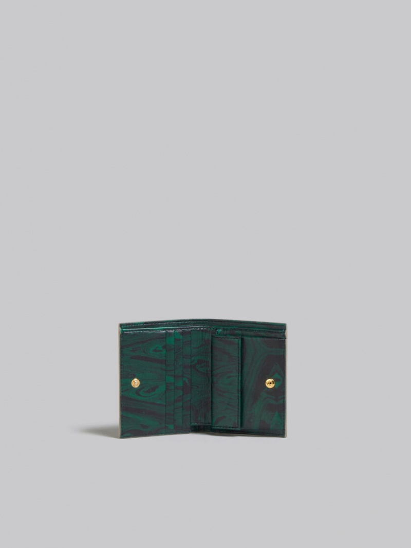 Marni Läder Bifold Venice Wallet With Marbled Interior Ljusbruna | ASEWC67943
