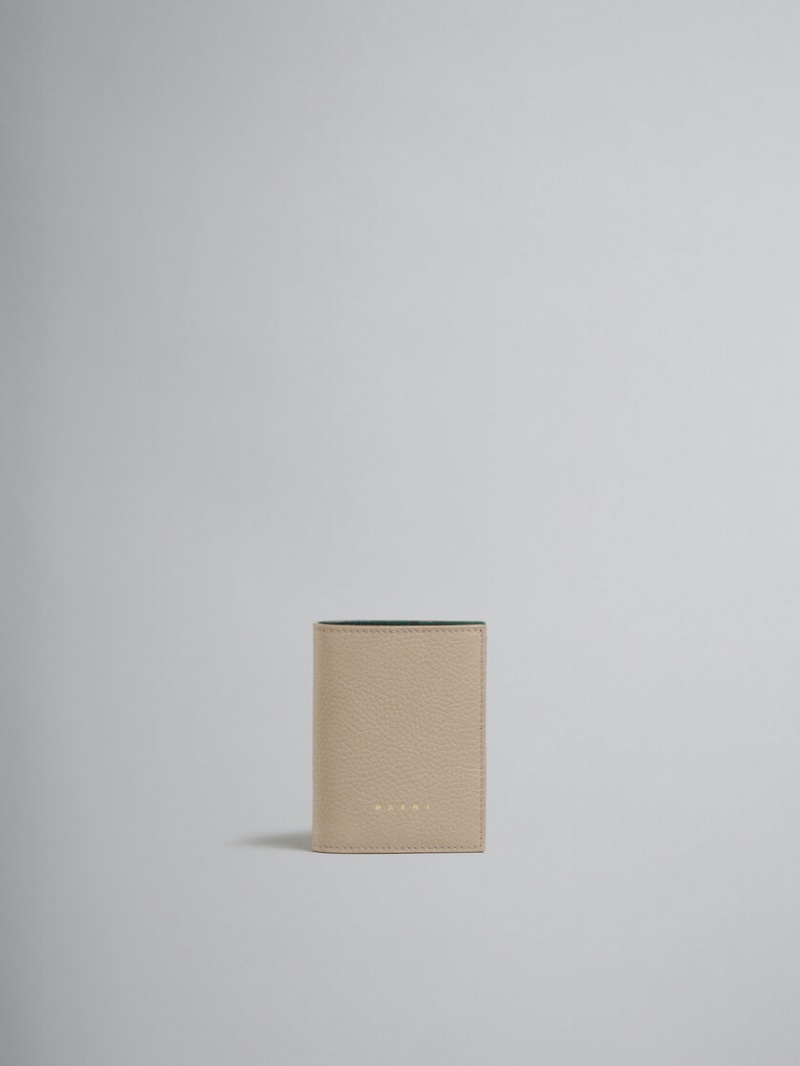Marni Läder Bifold Venice Wallet With Marbled Interior Ljusbruna | ASEWC67943