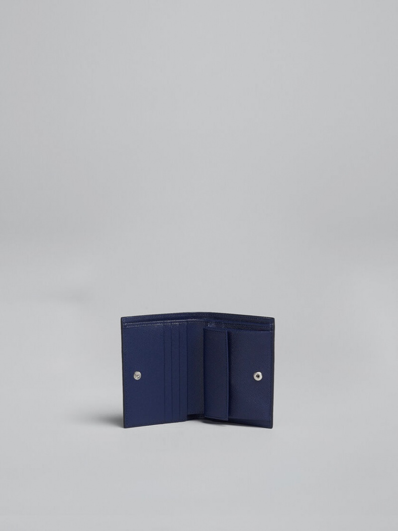 Marni Läder Bi-fold Wallet Blå | MSEFT50148