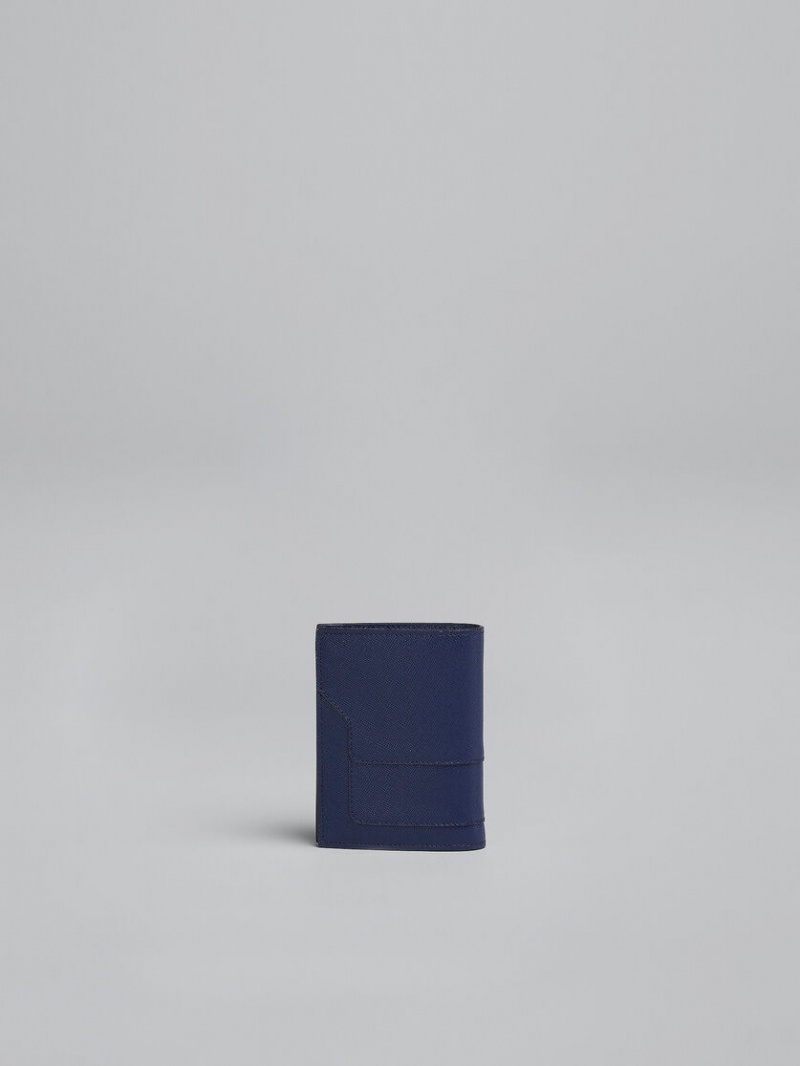 Marni Läder Bi-fold Wallet Blå | MSEFT50148