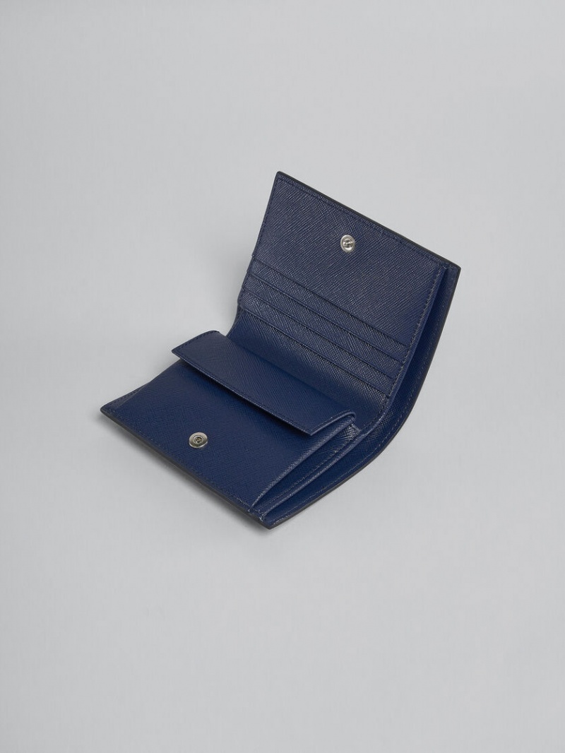 Marni Läder Bi-fold Wallet Blå | MSEFT50148