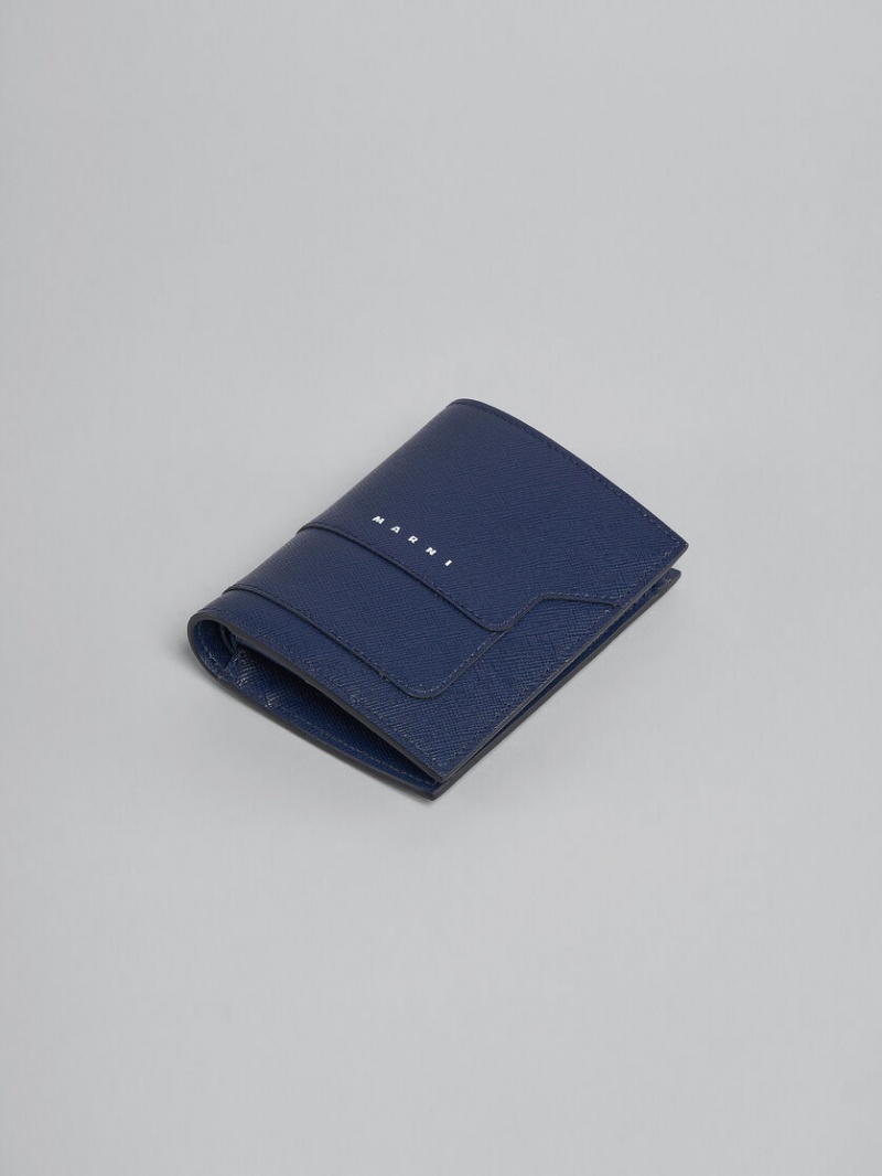 Marni Läder Bi-fold Wallet Blå | MSEFT50148