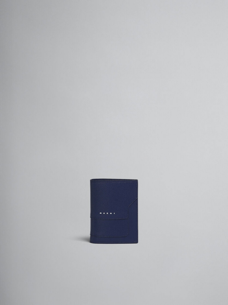 Marni Läder Bi-fold Wallet Blå | MSEFT50148
