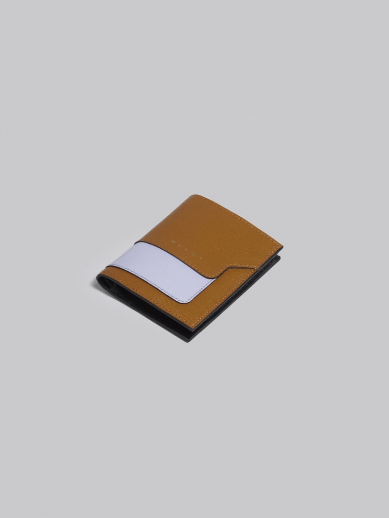Marni Läder Bi-fold Wallet Bruna Lila Svarta | SEQCS19090