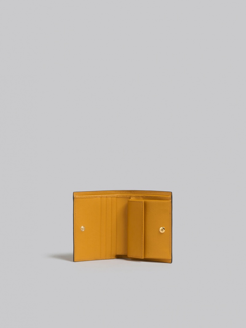 Marni Läder Bi-fold Wallet Bruna Vita Orange | SSEVO60454