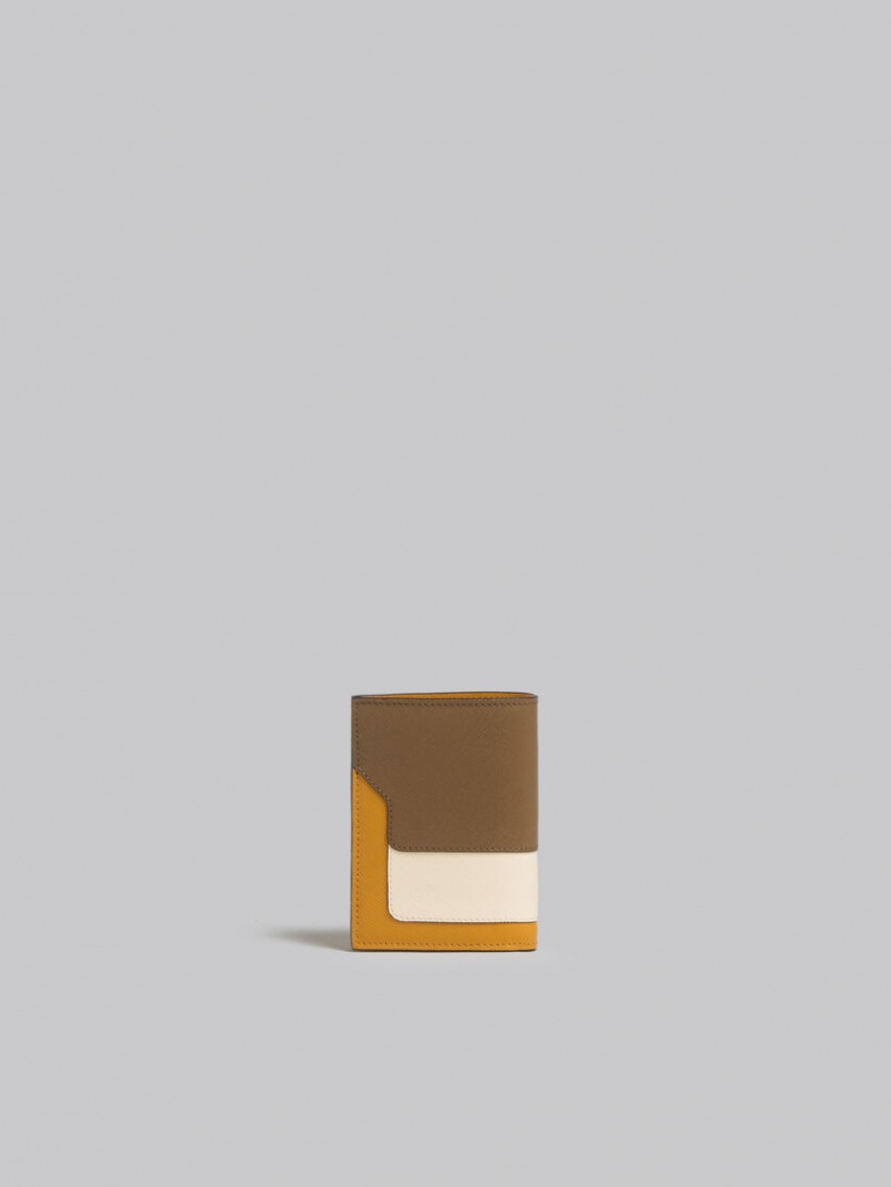 Marni Läder Bi-fold Wallet Bruna Vita Orange | SSEVO60454
