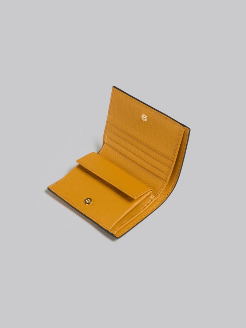 Marni Läder Bi-fold Wallet Bruna Vita Orange | SSEVO60454