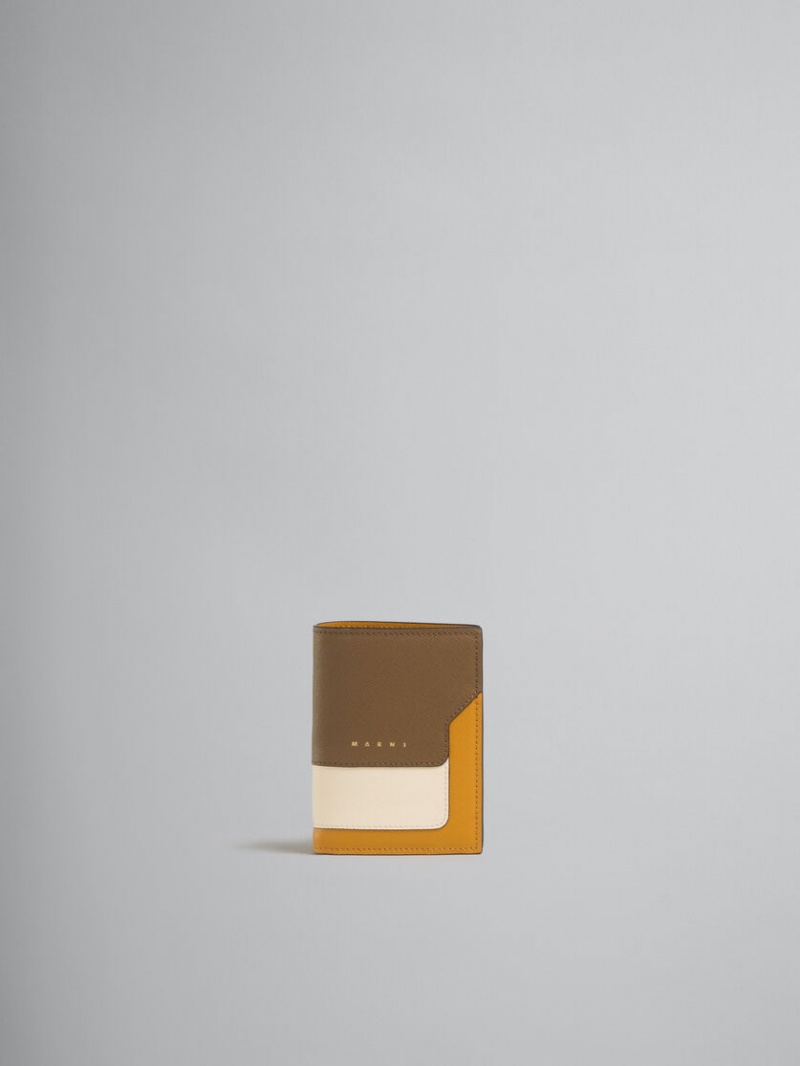 Marni Läder Bi-fold Wallet Bruna Vita Orange | SSEVO60454