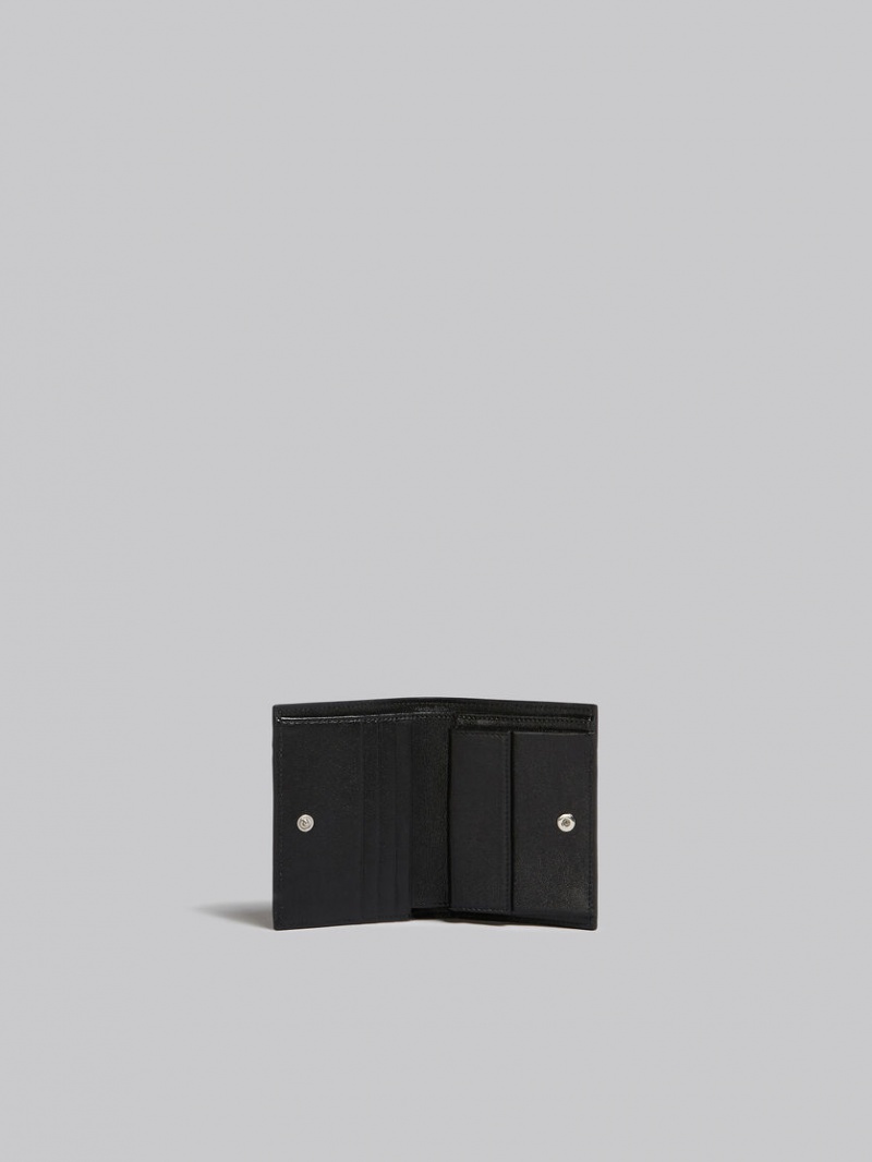 Marni Läder Bi-fold Wallet Marinblå Blå Svarta | SENZX73060