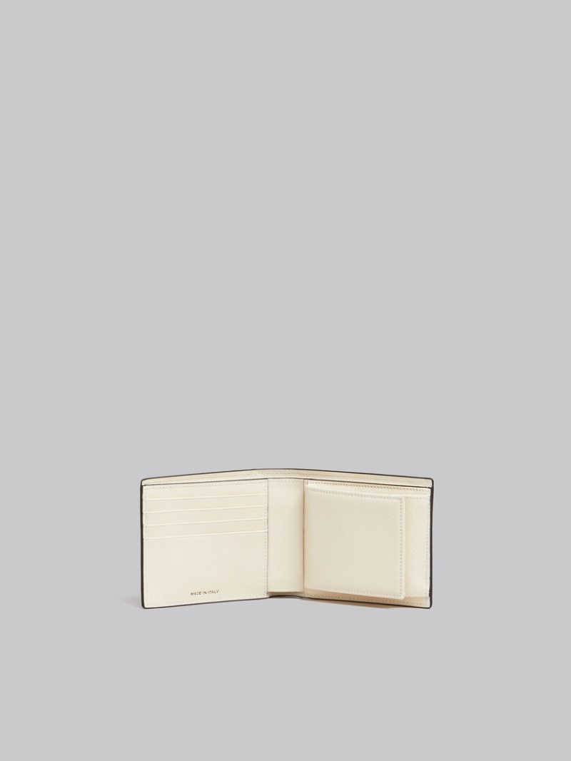 Marni Läder Bi-fold Wallet Vita Svarta | QSEWA41508