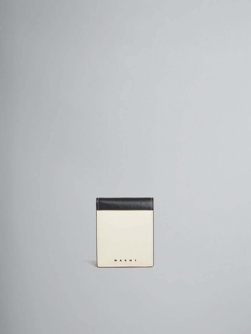 Marni Läder Bi-fold Wallet Vita Svarta | QSEWA41508