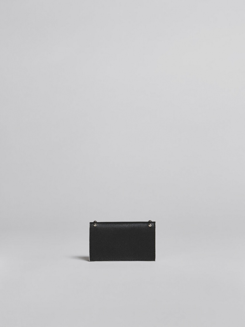 Marni Läder Business Card Case With Studs Svarta | FSEUI19376