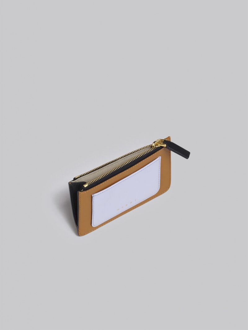 Marni Läder Card Case Bruna Lila Svarta | SEJZR47487