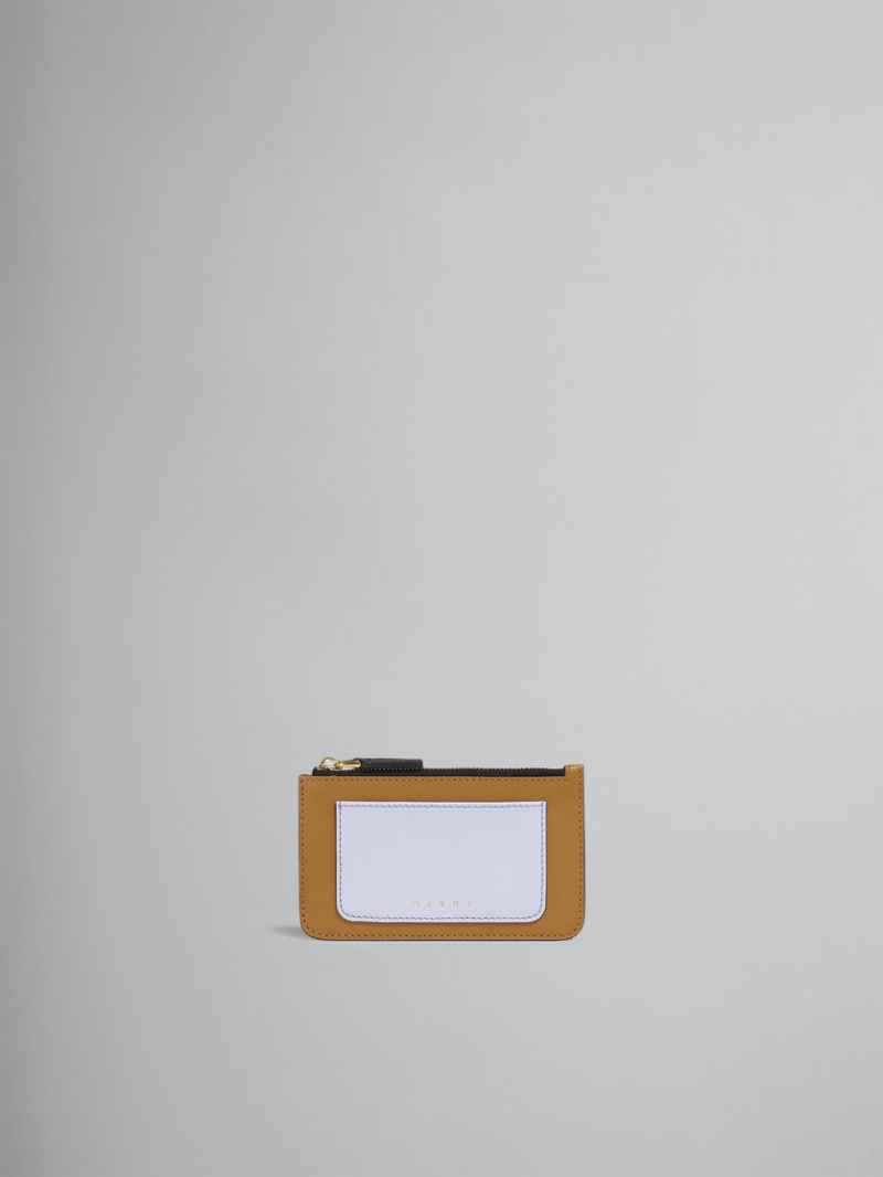 Marni Läder Card Case Bruna Lila Svarta | SEJZR47487