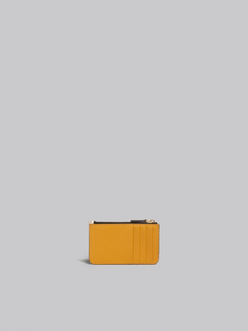 Marni Läder Card Case Bruna Vita Orange | SEJVR57931
