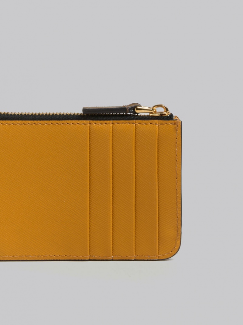 Marni Läder Card Case Bruna Vita Orange | SEJVR57931