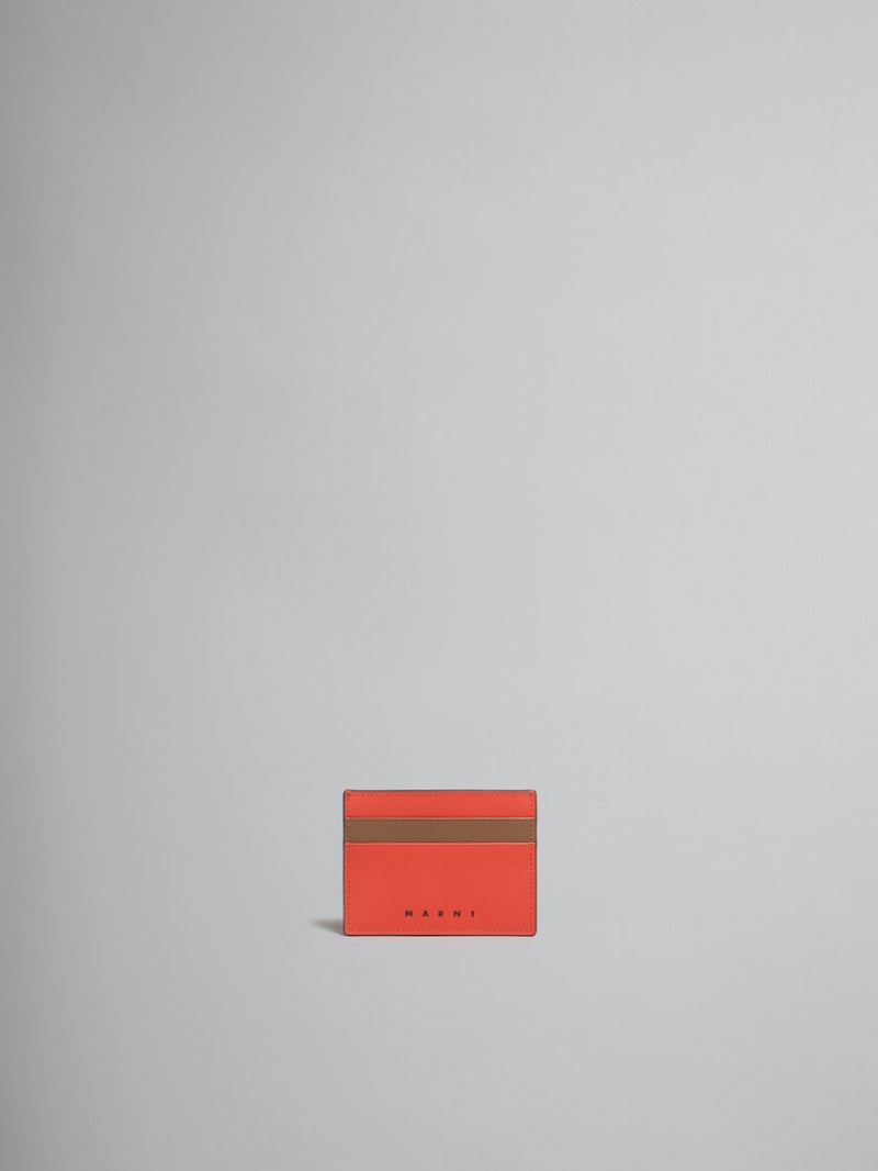 Marni Läder Card Case Orange Bruna | USETG75007