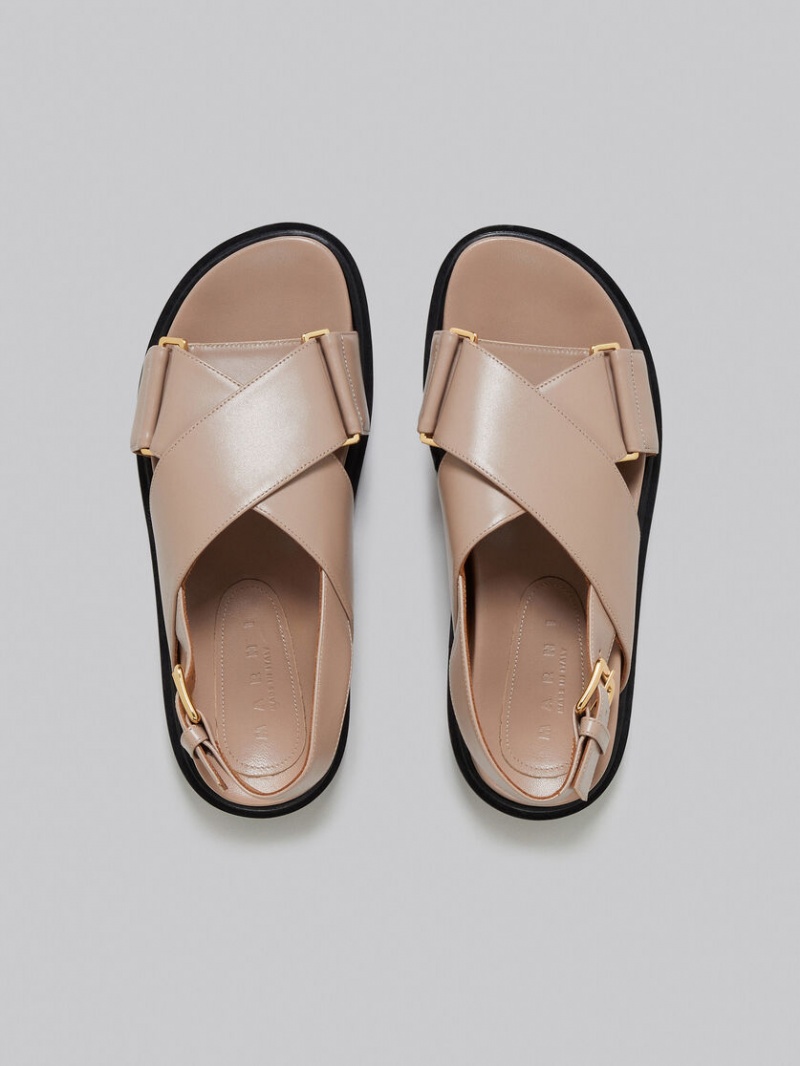 Marni Läder Fussbett Beige | DSEVO63232