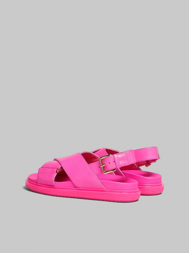 Marni Läder Fussbett Fuchsia | SENZX80639
