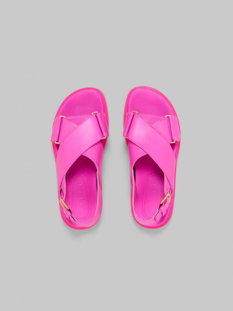 Marni Läder Fussbett Fuchsia | SENZX80639