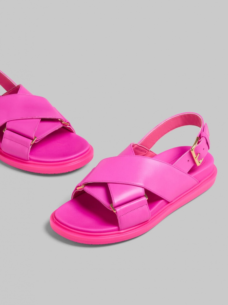 Marni Läder Fussbett Fuchsia | SENZX80639