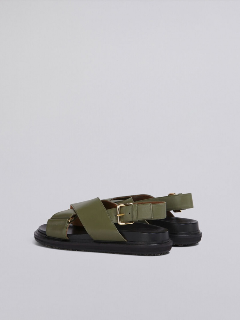 Marni Läder Fussbett Gröna | SSENY72460