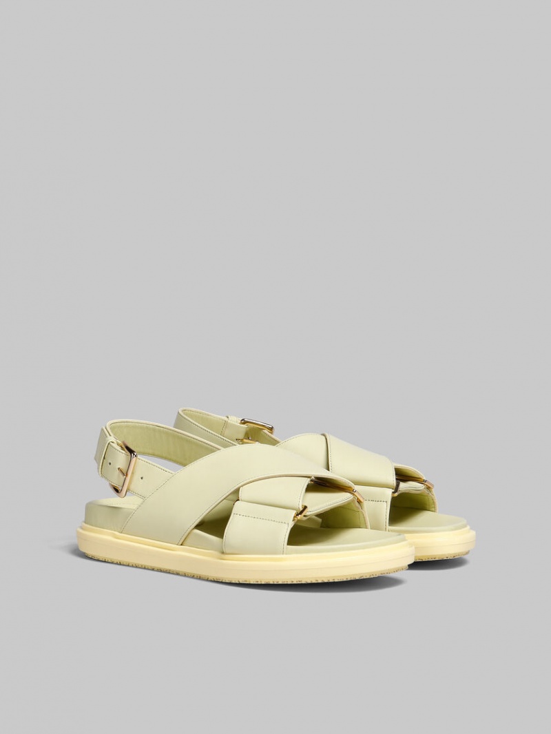 Marni Läder Fussbett Ljusgula | PSEER71523