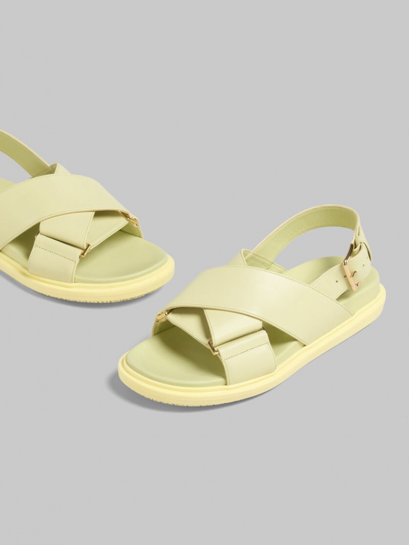 Marni Läder Fussbett Ljusgula | PSEER71523
