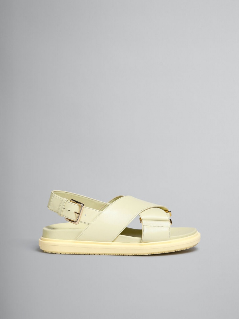 Marni Läder Fussbett Ljusgula | PSEER71523