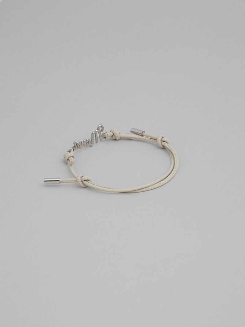 Marni Läder Logo Bracelet Vita | ASEDF39383
