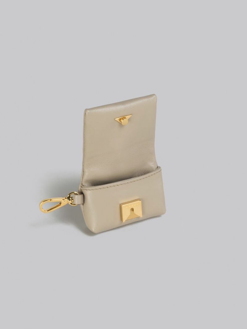 Marni Läder Prisma Airpods Case Beige | BSESD77116