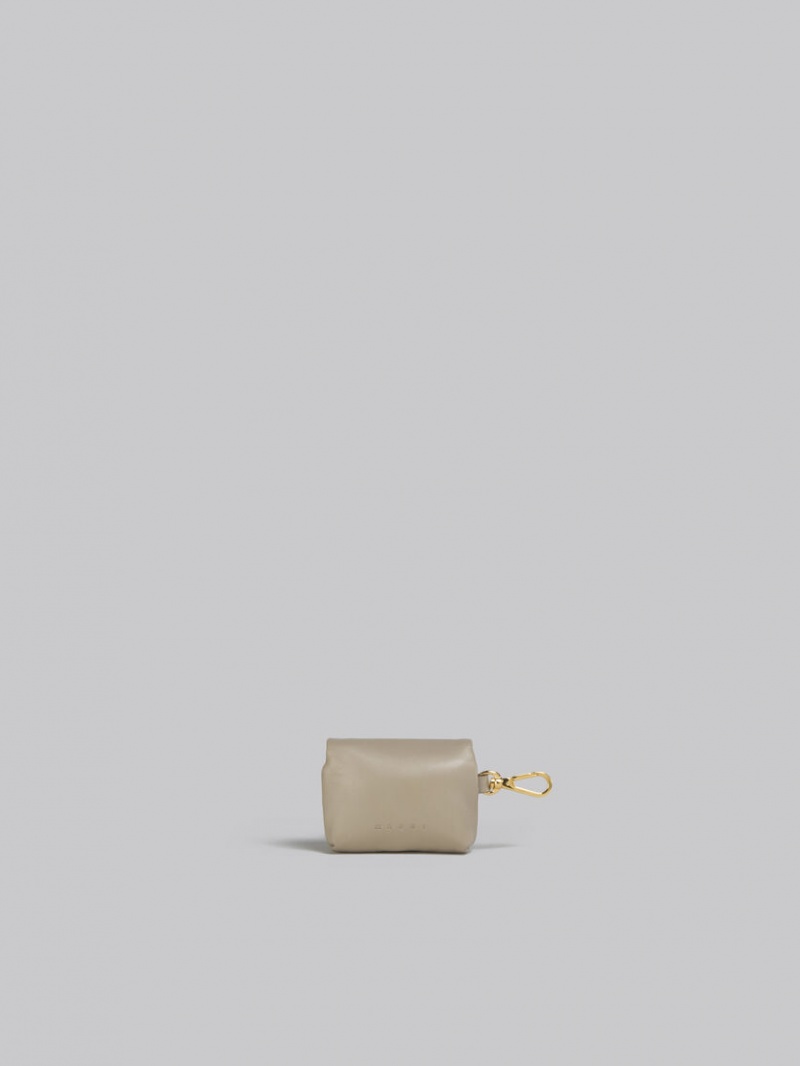 Marni Läder Prisma Airpods Case Beige | BSESD77116