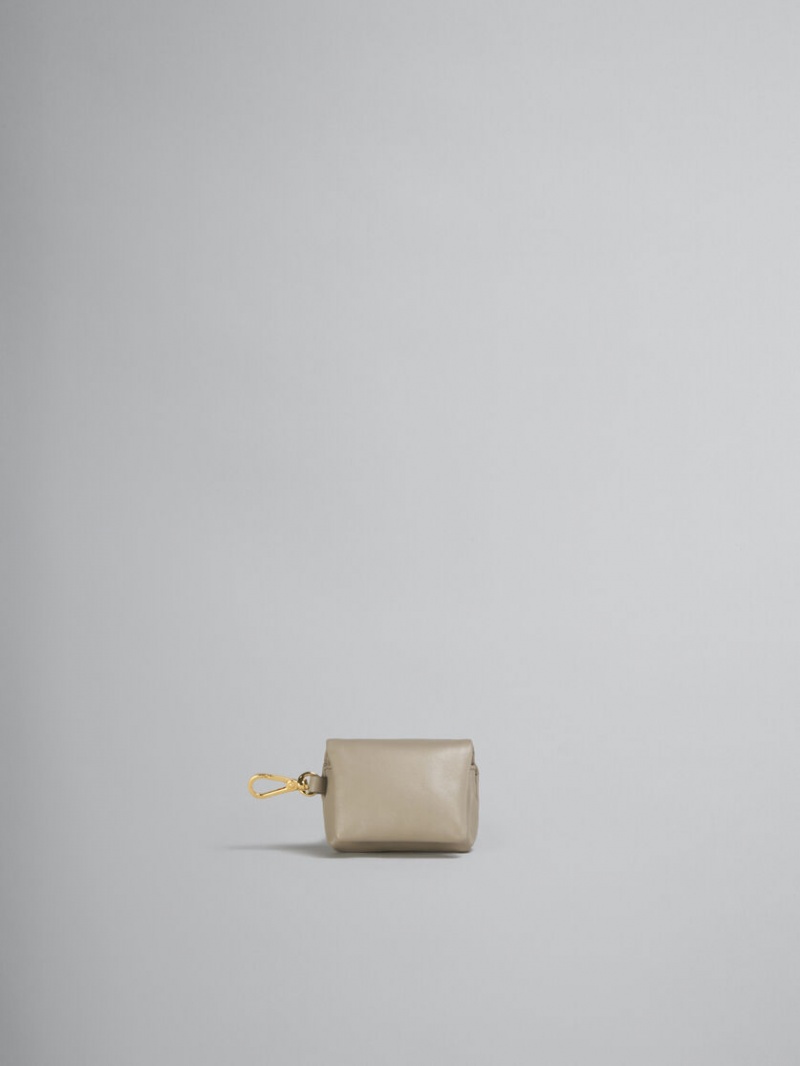 Marni Läder Prisma Airpods Case Beige | BSESD77116