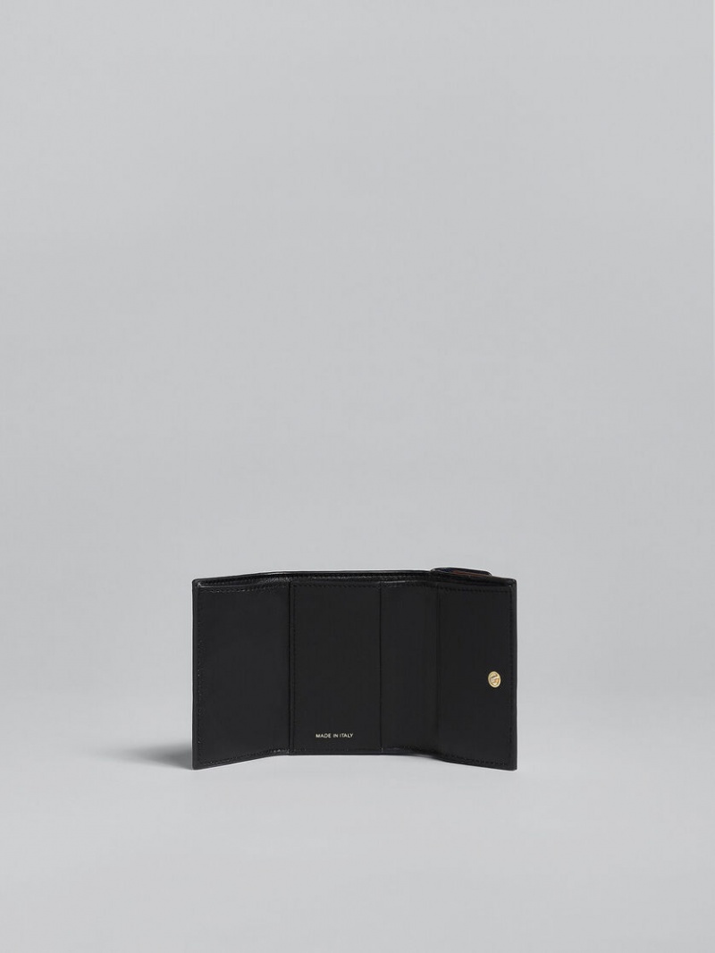 Marni Läder Tri-fold Wallet Blå Vita Bruna | USETG47671