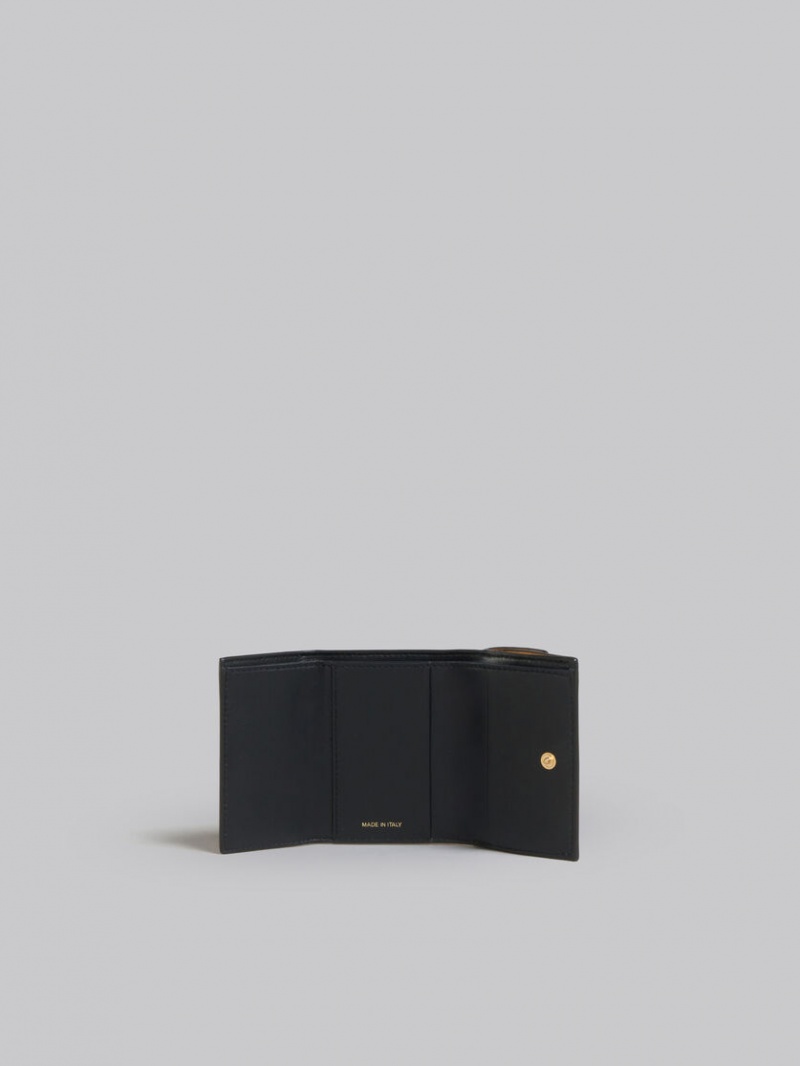 Marni Läder Tri-fold Wallet Bruna Vita Orange | SEIIZ66086