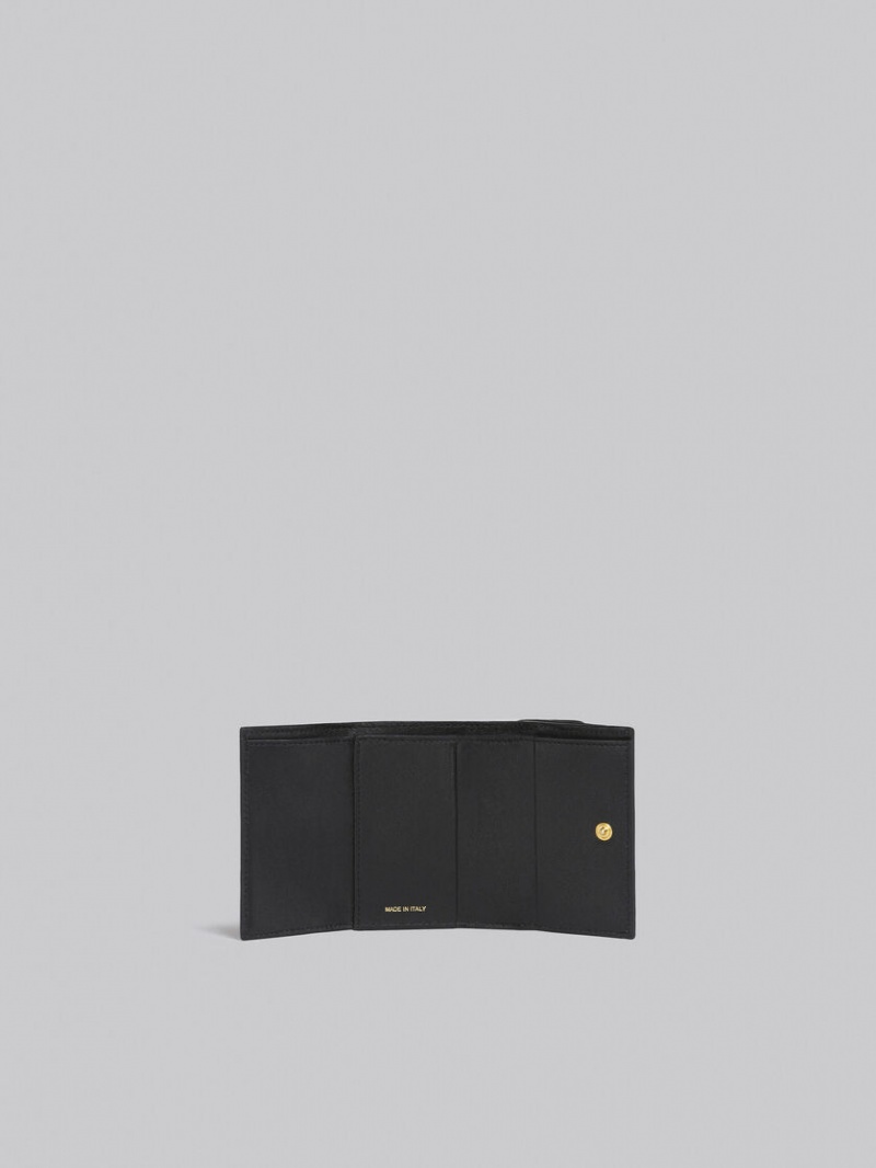 Marni Läder Tri-fold Wallet Svarta | BSESO78483