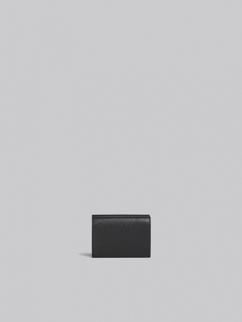 Marni Läder Tri-fold Wallet Svarta | BSESO78483