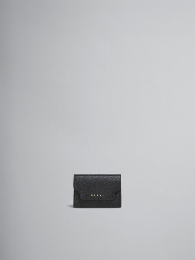 Marni Läder Tri-fold Wallet Svarta | BSESO78483