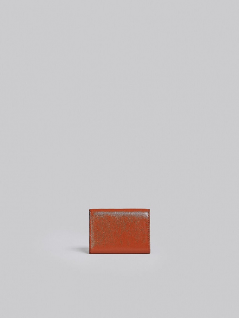 Marni Läder Tri-fold Wallet Vita Beige | PSEER95412