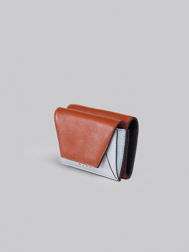Marni Läder Tri-fold Wallet Vita Beige | PSEER95412