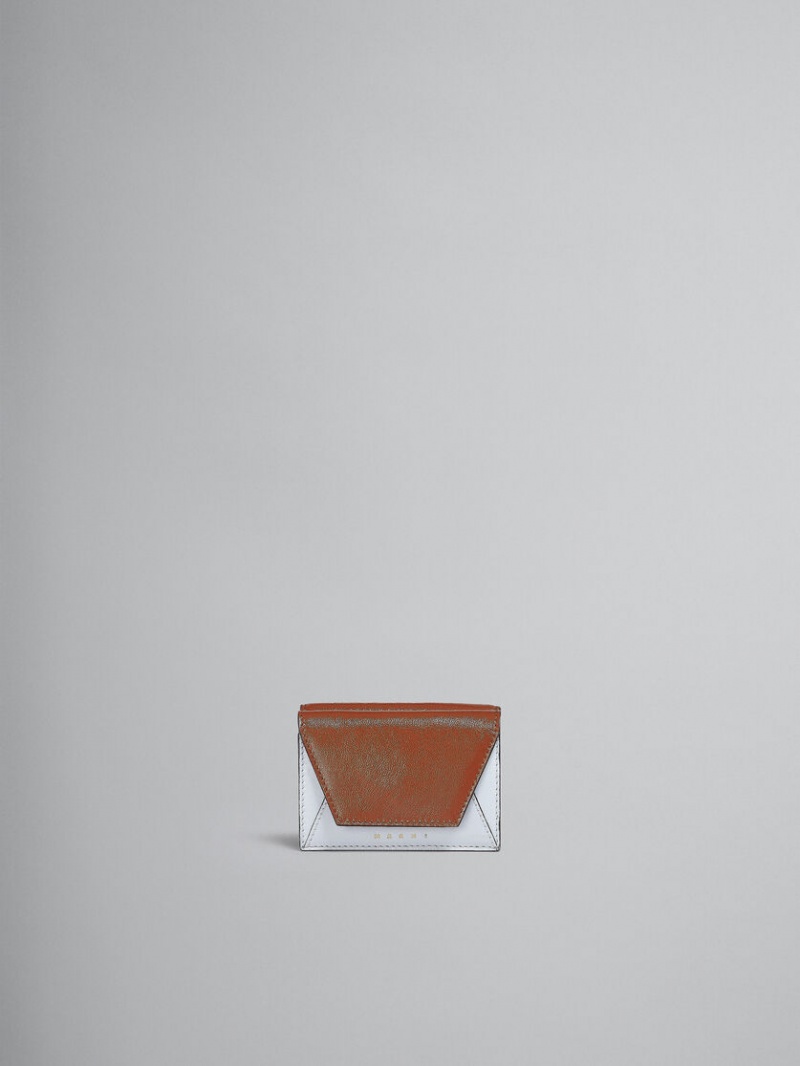 Marni Läder Tri-fold Wallet Vita Beige | PSEER95412