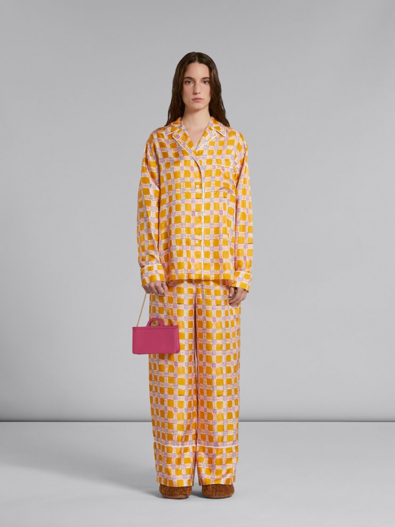Marni Läder Tropicalia Long Wallet With Chain Rem Rosa | SEZPD32806