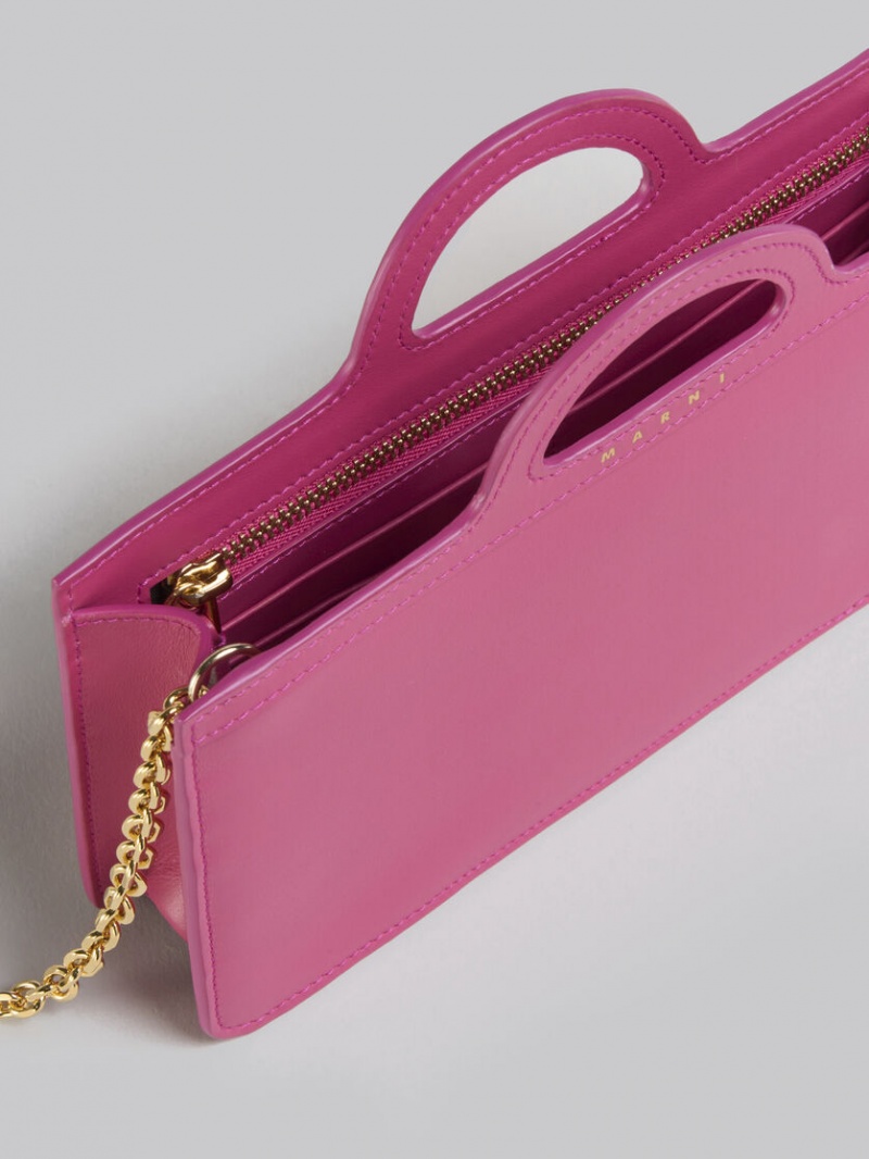 Marni Läder Tropicalia Long Wallet With Chain Rem Rosa | SEZPD32806